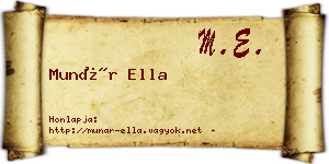 Munár Ella névjegykártya